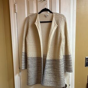 Lucky Brand Cream and Gray Cardigan